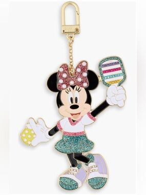 BaubleBar Disney Minnie Mouse Pickleball Bag Charm – Multi 💜💛🔑